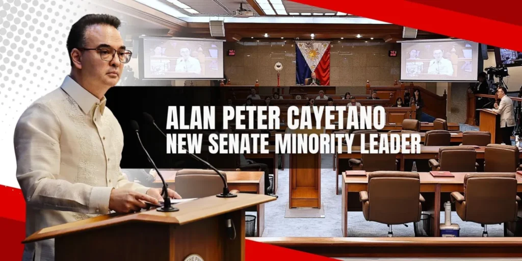 Alan Peter Cayetano as new Senate Minority Leader during a Senate hearing
