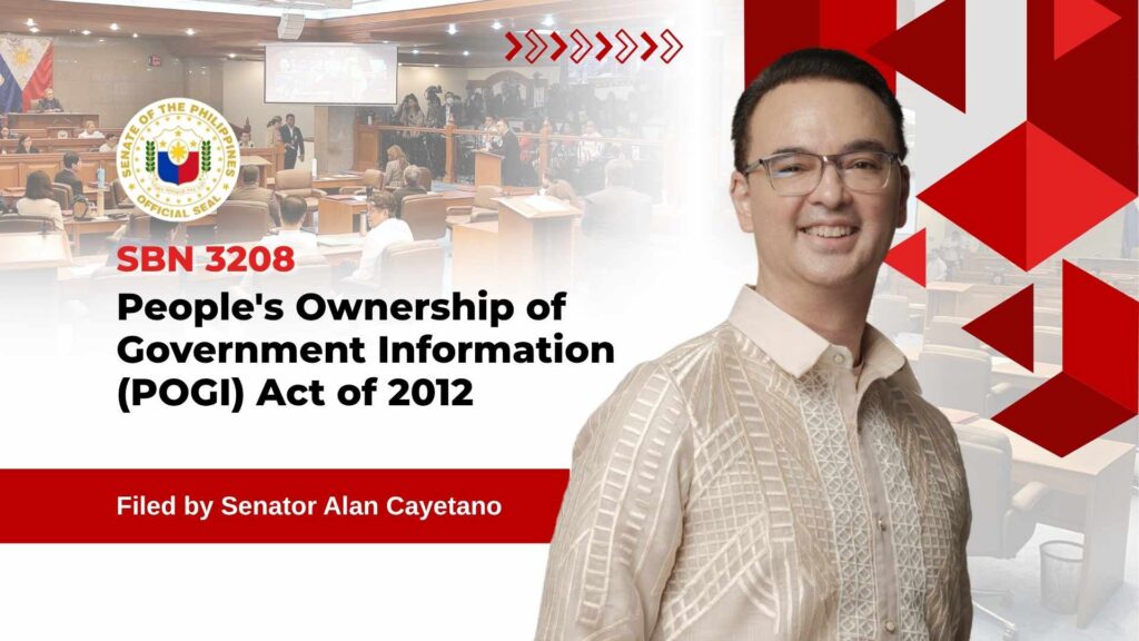 SBN 3208 - People's Ownership of Government Information (POGI) Act of 2012