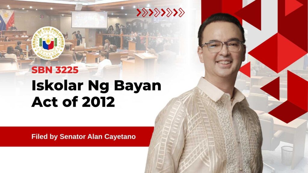 SBN 3225 - Iskolar Ng Bayan Act of 2012