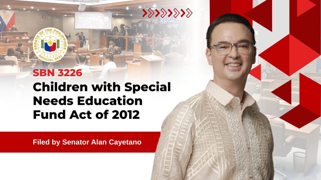 SBN 3226 - Children with Special Needs Education Fund Act of 2012