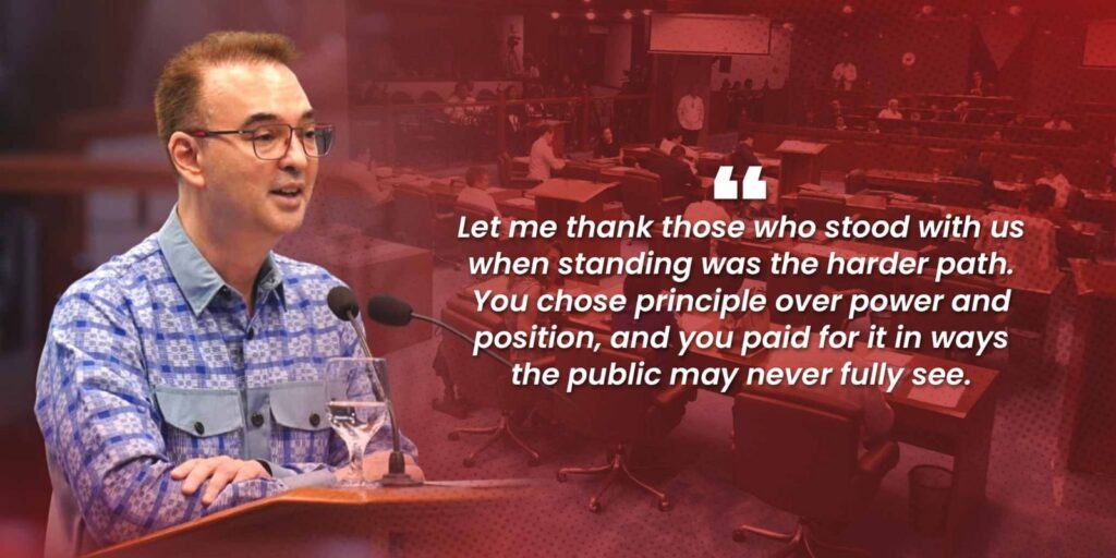 Cayetano holds no bitterness toward bloc switchers, thanks allies who stood on principle