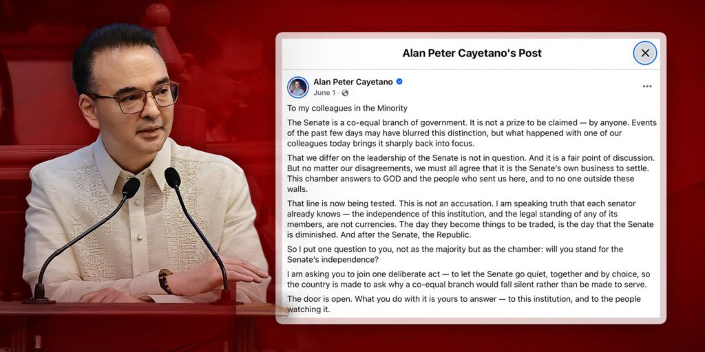 Statement of Senate President Alan Peter S. Cayetano | June 1