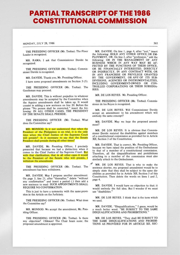 Partial Transcript of the 1986 Constitutional Commission