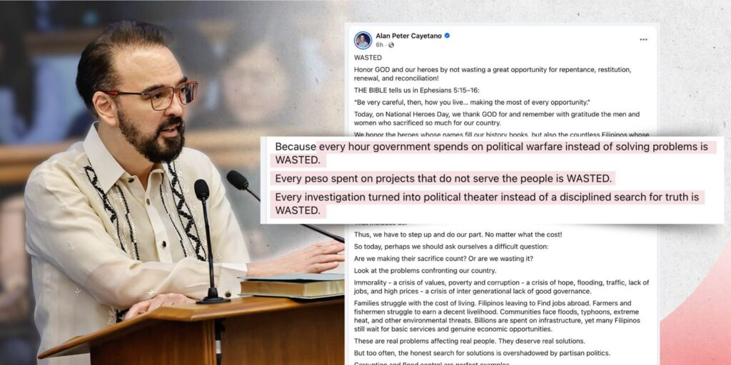Statement of Senate Minority Leader Alan Peter S. Cayetano | August 31